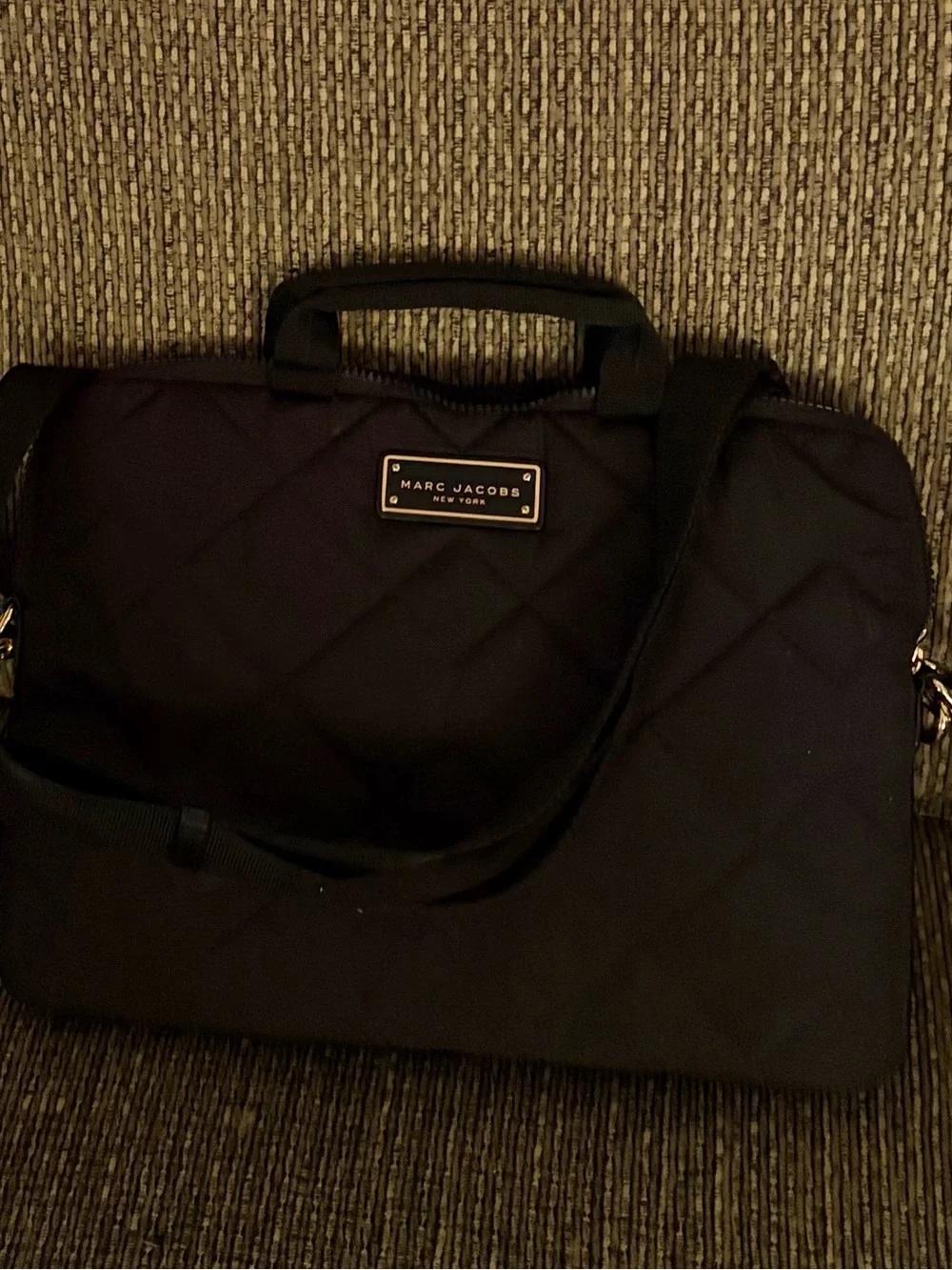 Marc Jacobs Black Quilted Laptop Brief